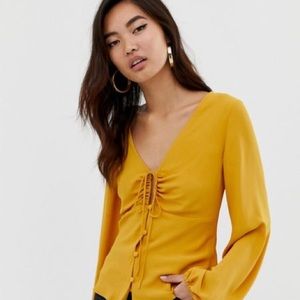 ASOS design long sleeve tea blouse xs